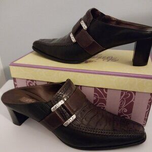 💗Brighton "Triad" Mules, Shoes, 10 Brown and Black Worn One Time💗